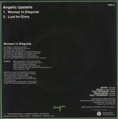 Angelic Upstarts Woman In Disguise 7" vinyl single (7 inch record / 45) UK AUP07WO858039