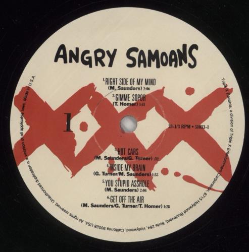 Angry Samoans Inside My Brain vinyl LP album (LP record) US A09LPIN867325