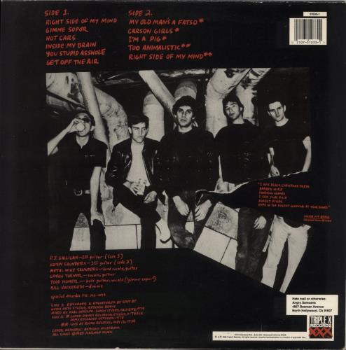 Angry Samoans Inside My Brain vinyl LP album (LP record) US A09LPIN867325