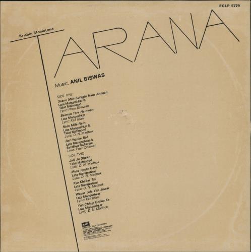 Anil Biswas Tarana vinyl LP album (LP record) Indian 6P8LPTA885744
