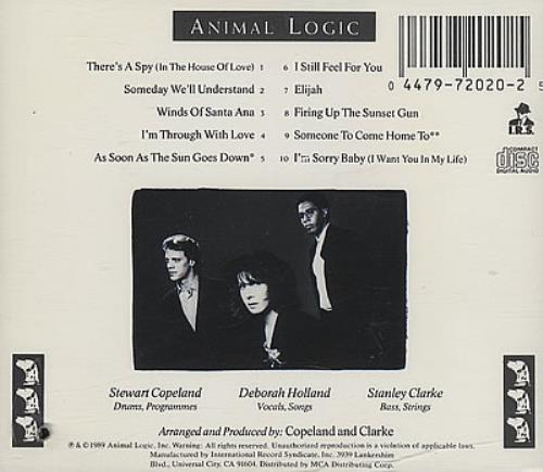 Animal Logic Animal Logic CD album (CDLP) US AGCCDAN188986