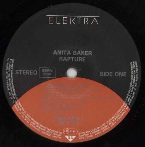Anita Baker Rapture - EX vinyl LP album (LP record) UK ABALPRA861512