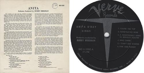 Anita O'Day Anita vinyl LP album (LP record) US AODLPAN379557
