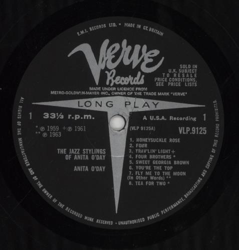 Anita O'Day The Jazz Stylings Of vinyl LP album (LP record) UK AODLPTH602960