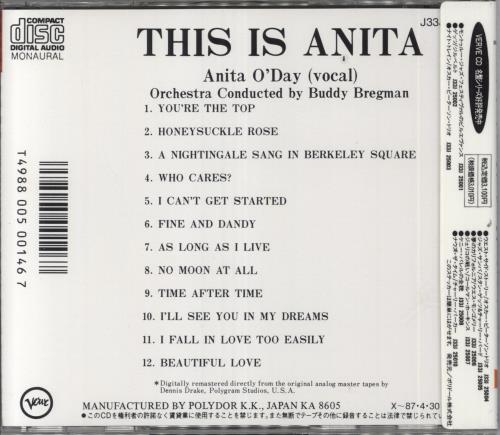 Anita O'Day This Is Anita CD album (CDLP) Japanese AODCDTH828678