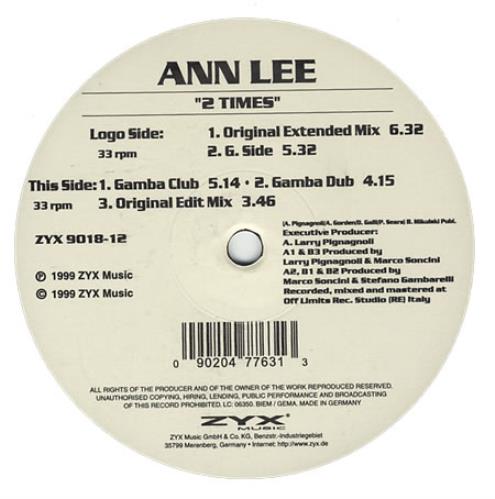 Ann Lee 2 Times 12" vinyl single (12 inch record / Maxi-single) German NNL12TI140995