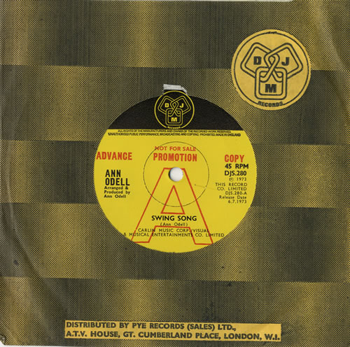 Ann Odell Swing Song 7" vinyl single (7 inch record / 45) UK AO907SW481513