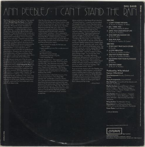 Ann Peebles I Can't Stand The Rain vinyl LP album (LP record) UK AP4LPIC456677