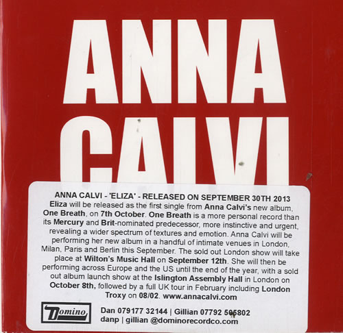 Anna Calvi Eliza CD single (CD5 / 5") UK A2PC5EL594498