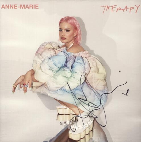 Anne-Marie Therapy - Pink Vinyl - Autographed vinyl LP album (LP record) UK 3YTLPTH881253