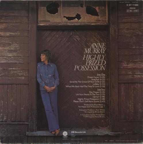 Anne Murray Highly Prized Possession vinyl LP album (LP record) UK AMYLPHI457440