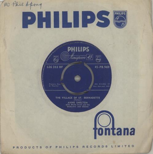 Anne Shelton The Village Of St. Bernadette 7" vinyl single (7 inch record / 45) UK AS307TH681326