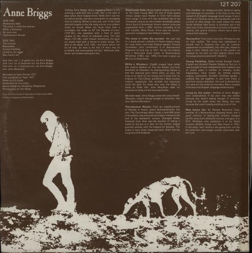 Anne Briggs Anne Briggs vinyl LP album (LP record) UK ARGLPAN750027