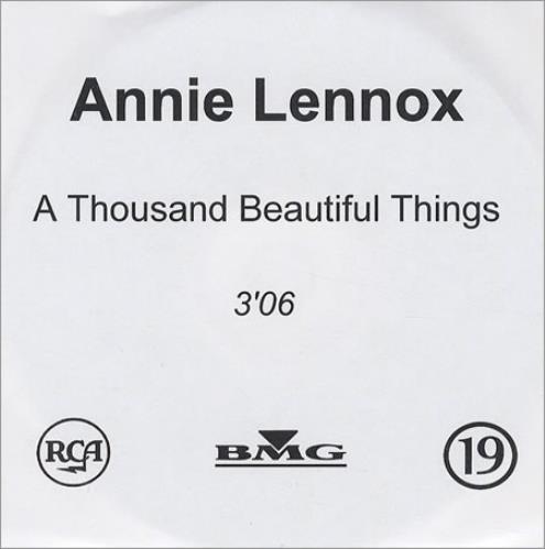 Annie Lennox A Thousand Beautiful Things CD-R acetate UK ANNCRAT263218