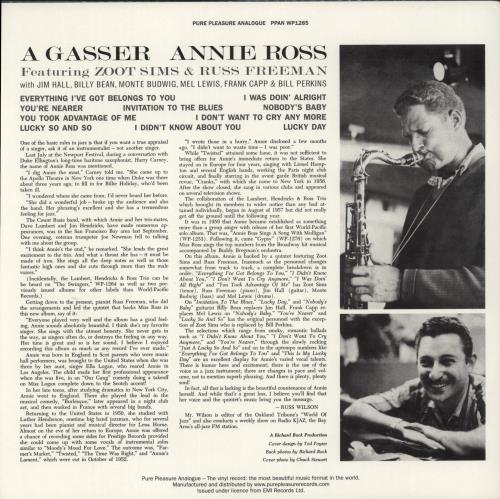 Annie Ross A Gasser! vinyl LP album (LP record) UK AOSLPAG867855