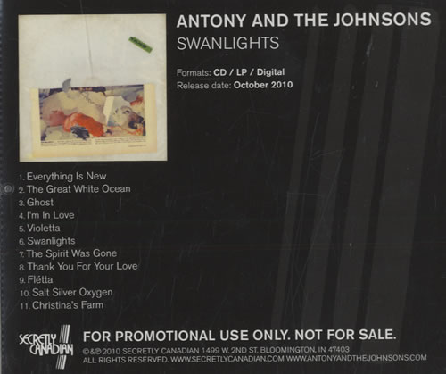 Anohni & The Johnsons Swanlights CD-R acetate US A&JCRSW521933