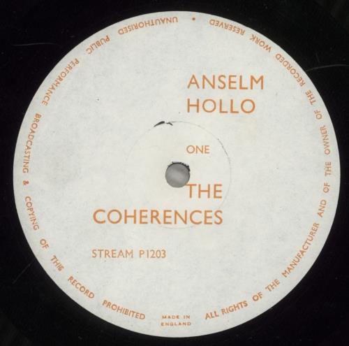 Anselm Hollo The Coherences vinyl LP album (LP record) UK -2YLPTH889999