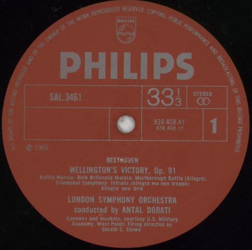 Antal Dorati 1812 Festival Overture, Op. 49 (Original Scoring) / Wellington's Victory vinyl LP album (LP record) UK QNZLPFE673856