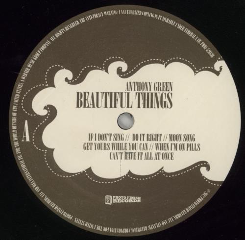 Anthony Green Beautiful Things vinyl LP album (LP record) US QZ7LPBE863889