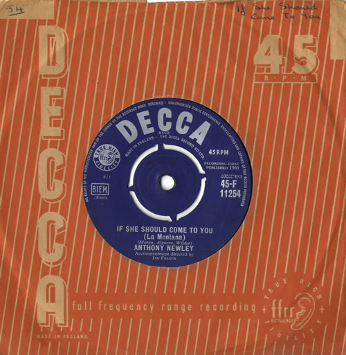 Anthony Newley If She Should Come To You (La Montana) 7" vinyl single (7 inch record / 45) UK AN307IF560571