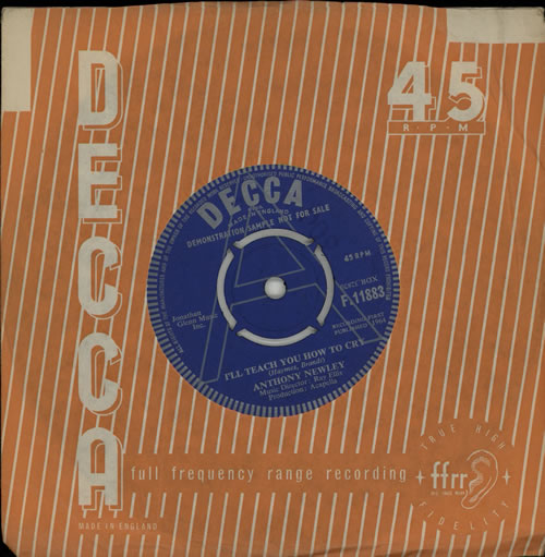 Anthony Newley I'll Teach You How To Cry 7" vinyl single (7 inch record / 45) UK AN307IL577306