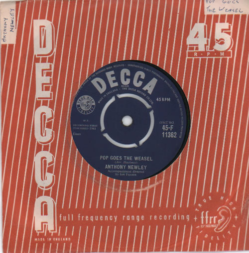 Anthony Newley Pop Goes The Weasel 7" vinyl single (7 inch record / 45) UK AN307PO633887