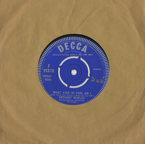 Anthony Newley What Kind Of Fool Am I 7" vinyl single (7 inch record / 45) UK AN307WH467711