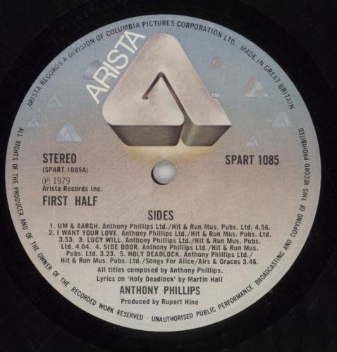 Anthony Phillips Sides vinyl LP album (LP record) UK AYPLPSI290250
