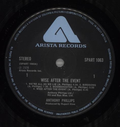 Anthony Phillips Wise After The Event vinyl LP album (LP record) UK AYPLPWI882393