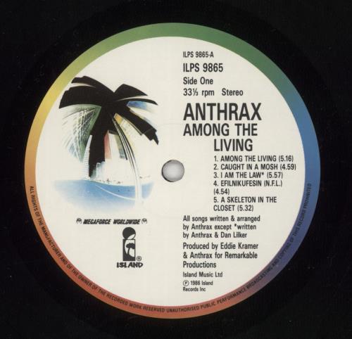 Anthrax Among The Living - EX vinyl LP album (LP record) UK ANXLPAM870551
