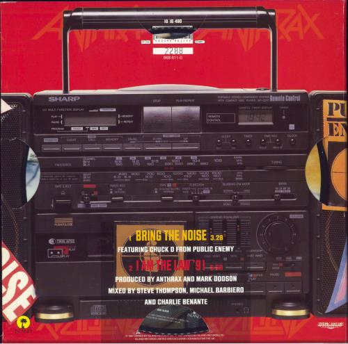 Anthrax Bring The Noise - P/S 10" Vinyl Picture Disc (10 inch Record Single) UK ANX1PBR103992