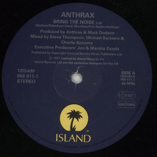 Anthrax Bring The Noise 12" vinyl single (12 inch record / Maxi-single) UK ANX12BR107180