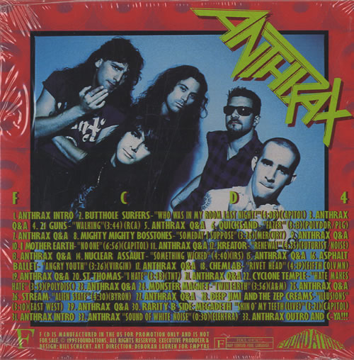 Anthrax F - Interview CD CD album (CDLP) US ANXCDFI125070