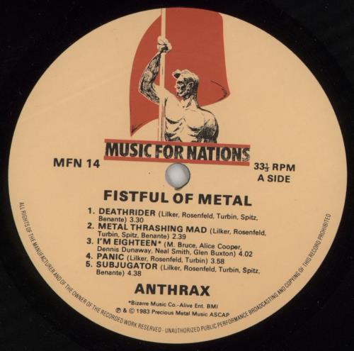 Anthrax Fistful Of Metal - Shrink vinyl LP album (LP record) UK ANXLPFI849086