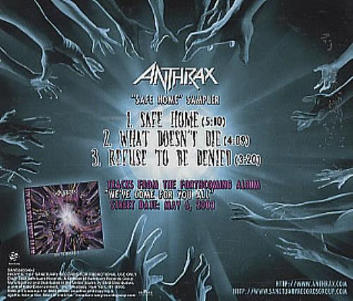 Anthrax Safe Home Sampler CD single (CD5 / 5") US ANXC5SA243406