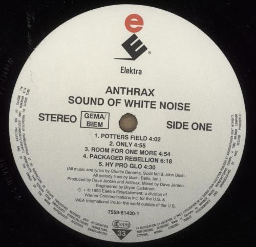 Anthrax Sound Of White Noise - EX vinyl LP album (LP record) German ANXLPSO888416