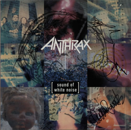 Anthrax Sound Of White Noise - Fully Autographed vinyl LP album (LP record) German ANXLPSO609801