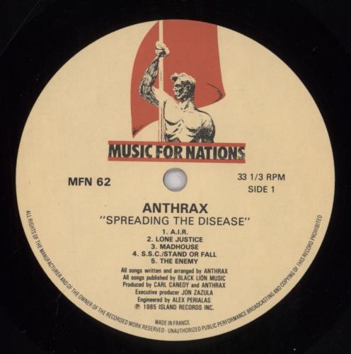 Anthrax Spreading The Disease - VG vinyl LP album (LP record) UK ANXLPSP838722