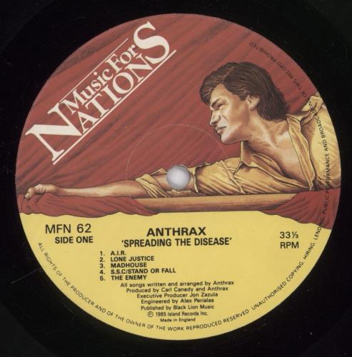 Anthrax Spreading The Disease - VG vinyl LP album (LP record) UK ANXLPSP891881