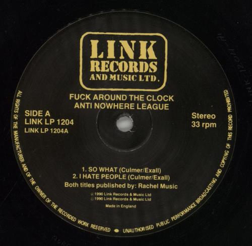 Anti-Nowhere League Fuck Around The Clock 12" vinyl single (12 inch record / Maxi-single) UK A-N12FU860084