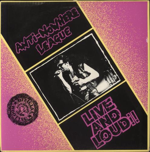 Anti-Nowhere League Live And Loud!! vinyl LP album (LP record) UK A-NLPLI860355