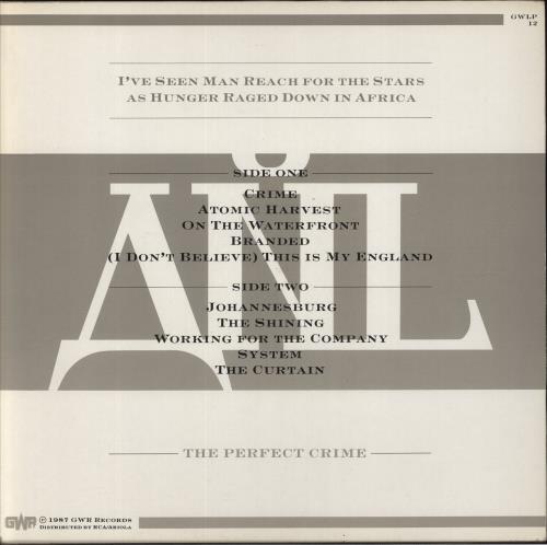 Anti-Nowhere League The Perfect Crime vinyl LP album (LP record) UK A-NLPTH306650