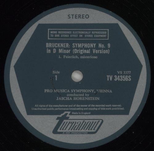 Anton Bruckner Bruckner: Symphony No. 9 (Original Version) vinyl LP album (LP record) UK B1PLPBR880447