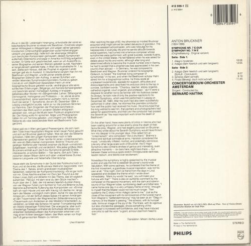 Anton Bruckner Symphonie Nr. 7 vinyl LP album (LP record) Dutch B1PLPSY713967