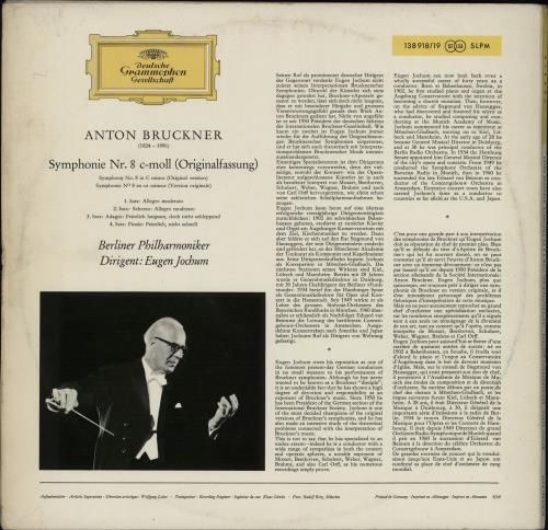 Anton Bruckner Symphonie Nr. 8 2-LP vinyl record set (Double LP Album) German B1P2LSY763740