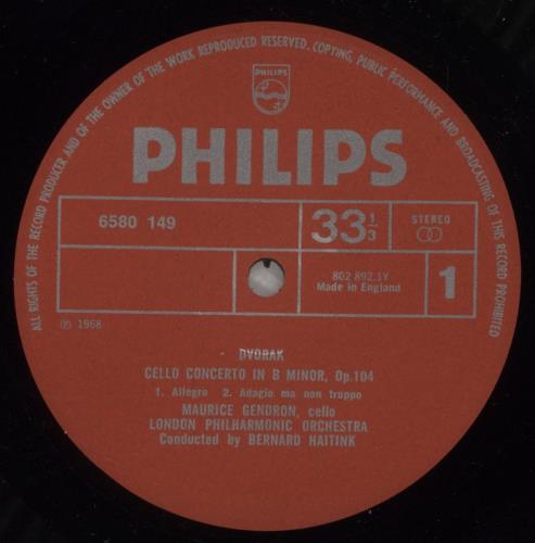 Antonn Dvork Cello Concerto, Op.104 / Rondo, Op.94 / "Silent Woods", Op.68 vinyl LP album (LP record) UK DDQLPCE875087