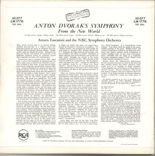 Antonín Dvorák Dvorák's Symphony From The New World vinyl LP album (LP record) South African DDQLPDV701941