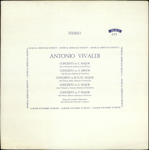 Antonio Vivaldi Concertos vinyl LP album (LP record) US VI2LPCO535310