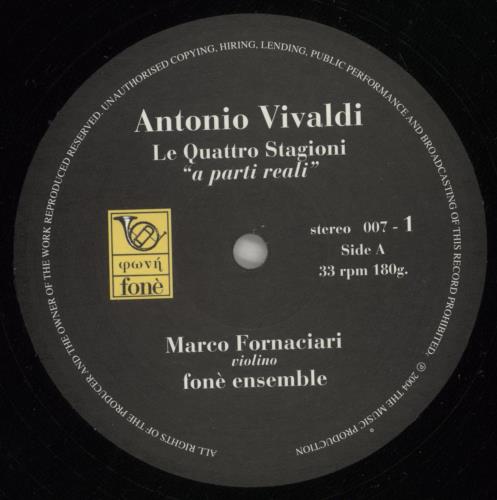 Antonio Vivaldi Le Quattro Stagioni "A Parti Reali" - 180gm Vinyl 2-LP vinyl record set (Double LP Album) Italian VI22LLE880033