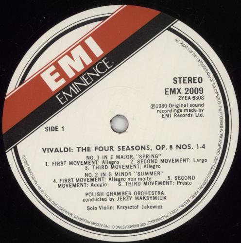 Antonio Vivaldi The Four Seasons vinyl LP album (LP record) UK VI2LPTH538071
